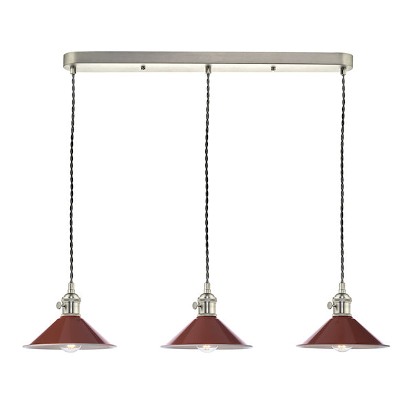 Dar Hadano 3 Bar Light Antique Chrome with Umber Shades – from Amos Lighting + Home