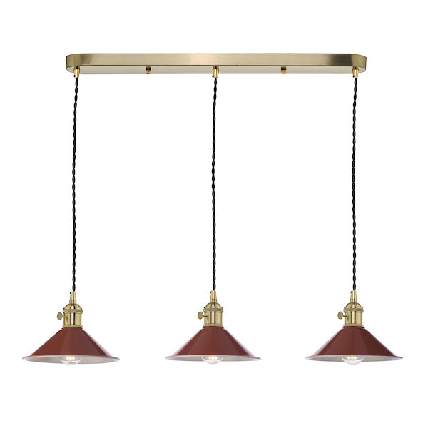 Dar Hadano 3 Bar Light Brass with Umber Shades – from Amos Lighting + Home