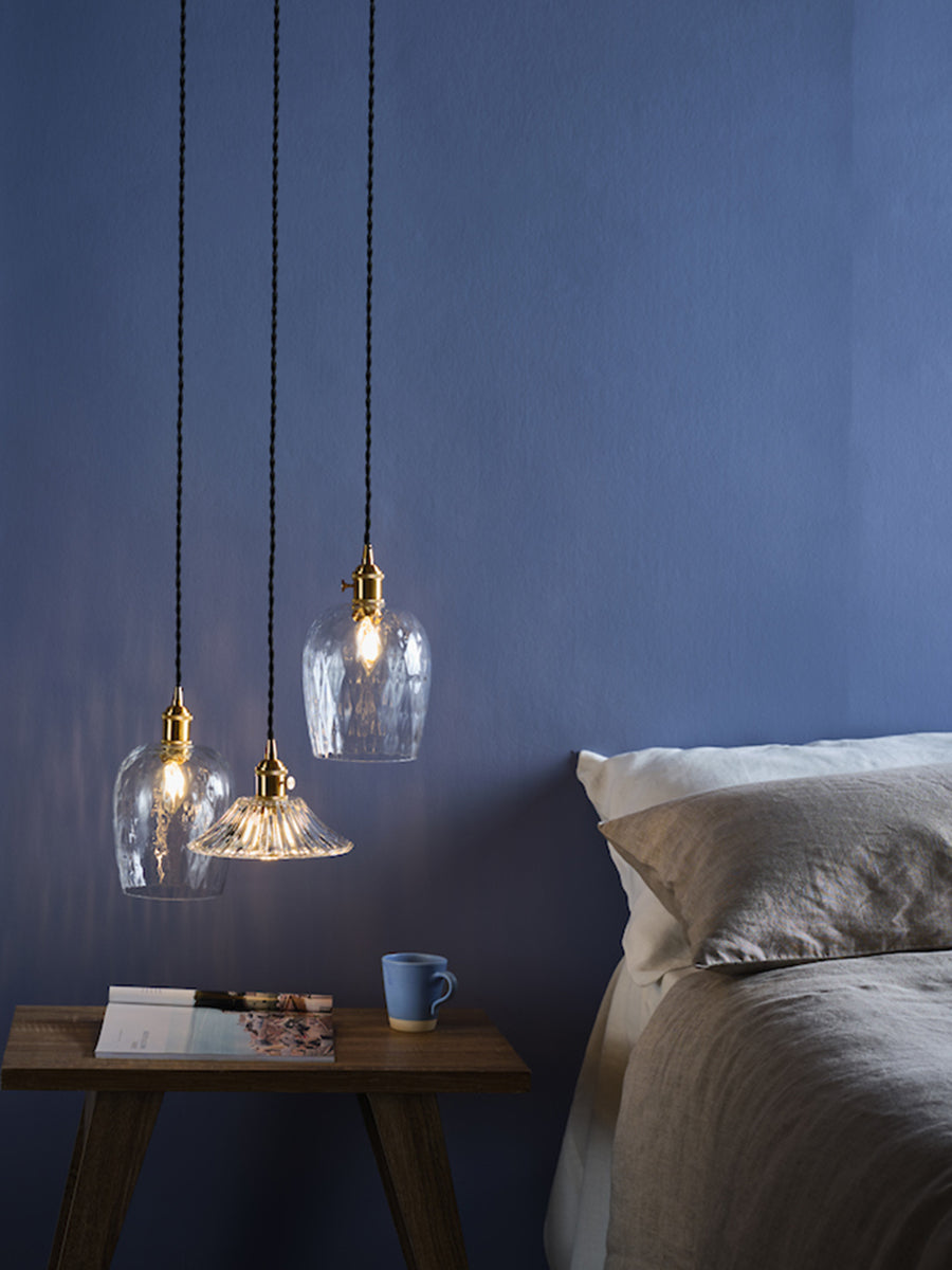 Dar Hadano Pendant Pendant Natural Brass Dimpled Glass – from Amos Lighting + Home