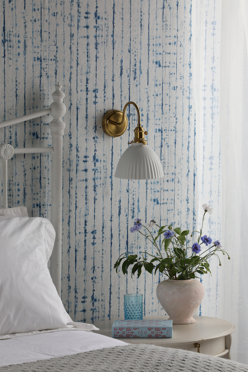 Dar Hadano Wall Light Natural Brass & Ceramic Domed Shade – from Amos Lighting + Home