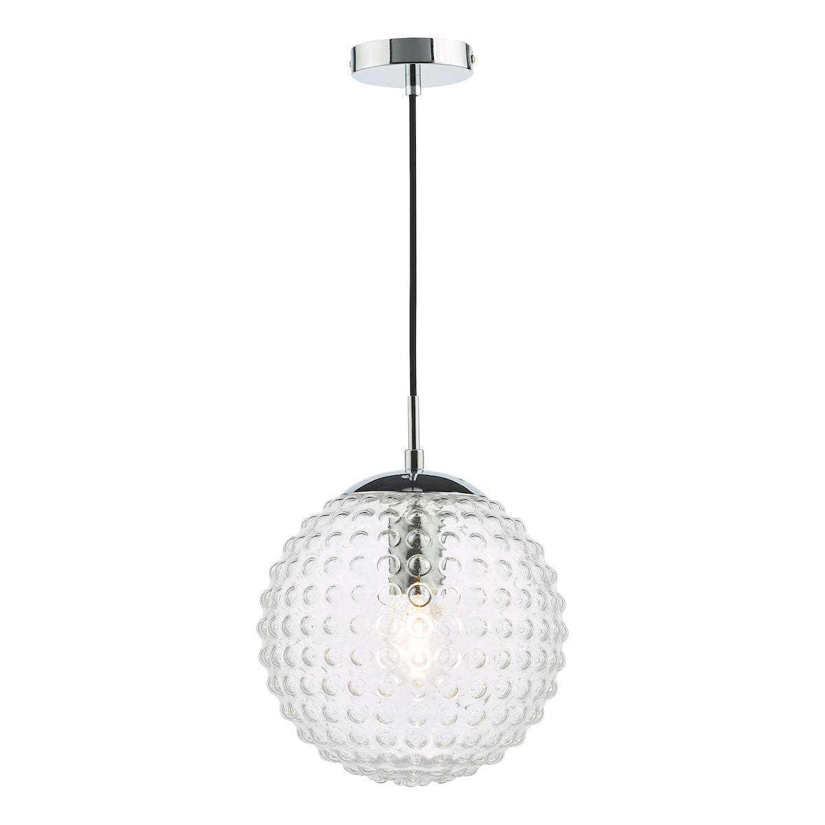 Dar Hobnail Pendant Polished Chrome & Clear Glass – from Amos Lighting + Home