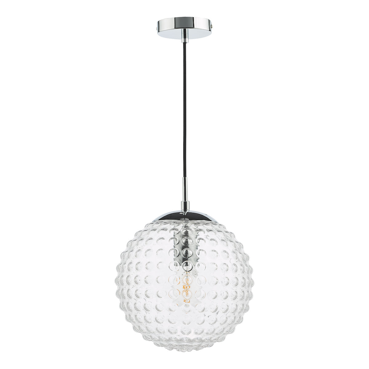 Dar Hobnail Pendant Polished Chrome & Clear Glass – from Amos Lighting + Home