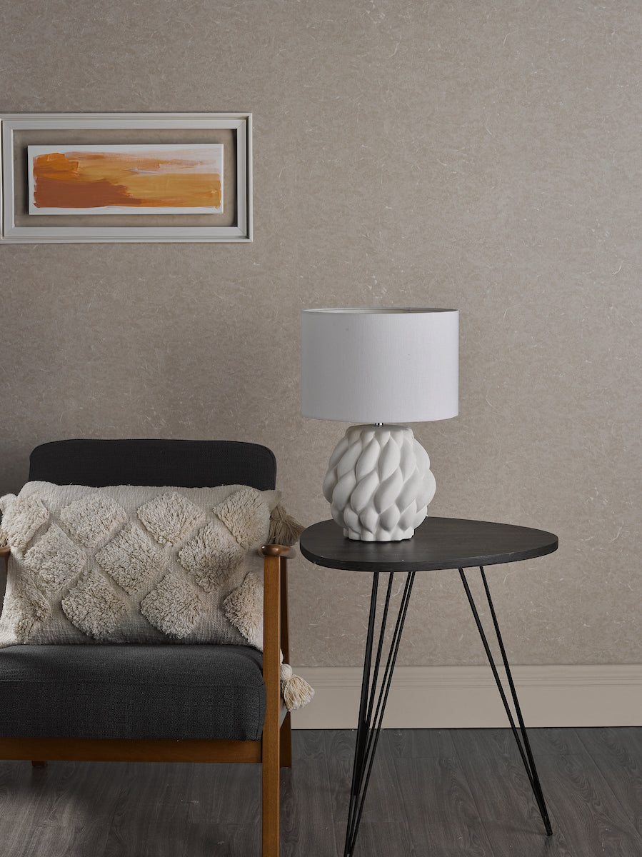 Dar Idonia Table Lamp White With Shade – from Amos Lighting + Home