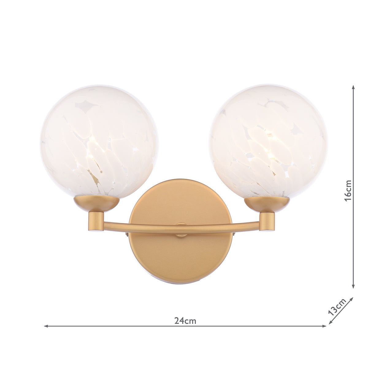 Dar Izzy 2 Light Wall Light Polished Gold & Confetti Glass – from Amos Lighting + Home