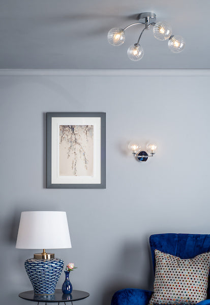 Dar Izzy Wall Light Polished Chrome Twisted Glass – from Amos Lighting + Home