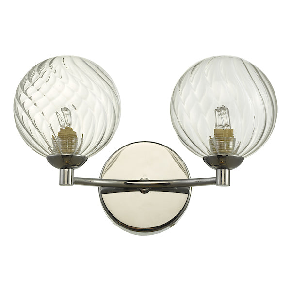 Dar Izzy Wall Light Polished Chrome Twisted Glass – from Amos Lighting + Home