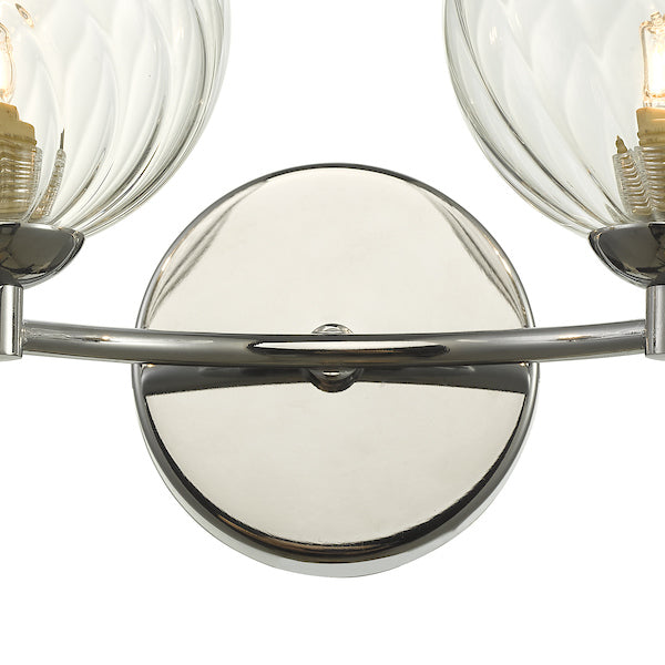 Dar Izzy Wall Light Polished Chrome Twisted Glass – from Amos Lighting + Home