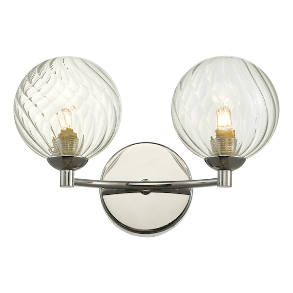 Dar Izzy Wall Light Polished Chrome Twisted Glass – from Amos Lighting + Home