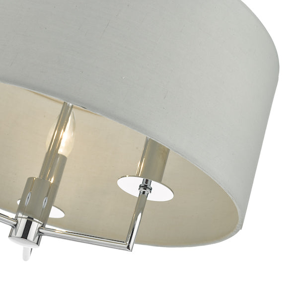 Dar Jamelia 3lt Pendant Chandelier Polished Chrome & Grey – from Amos Lighting + Home