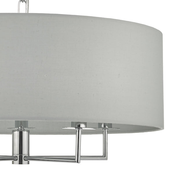 Dar Jamelia 5lt Pendant Chandelier Polished Chrome & Grey – from Amos Lighting + Home