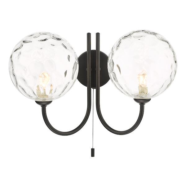Dar Jared Wall Light Black with Clear Glass – from Amos Lighting + Home