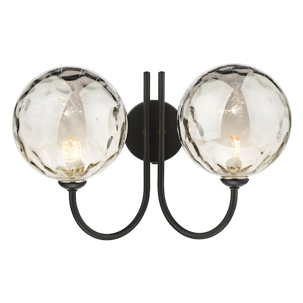 Dar Jared Wall Light Black with Smoked Glass – from Amos Lighting + Home