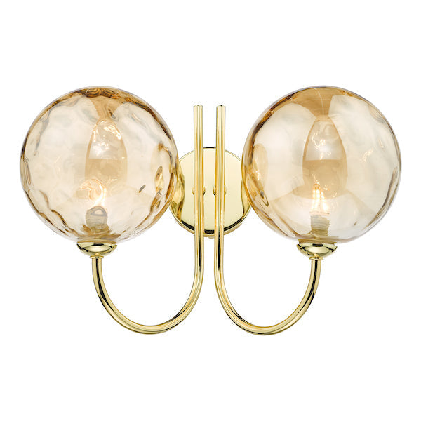 Dar Jared Wall Light Gold with Champagne Dimpled Glass – from Amos Lighting + Home