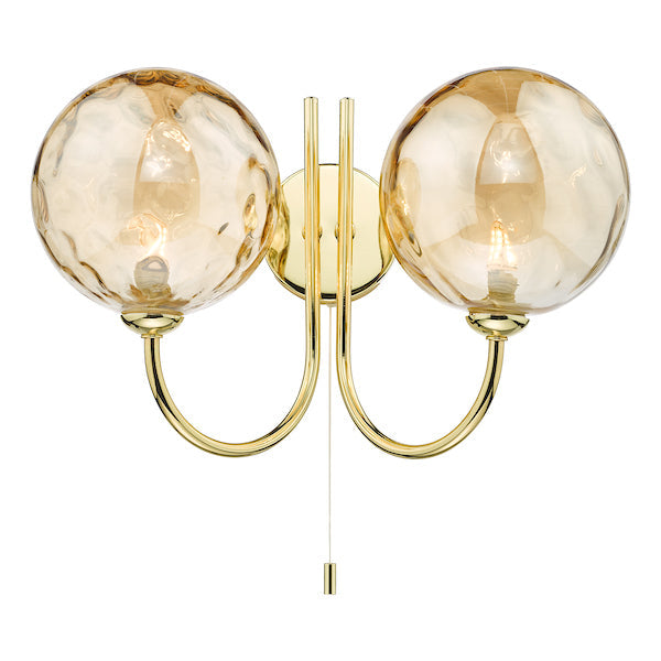 Dar Jared Wall Light Gold with Champagne Dimpled Glass – from Amos Lighting + Home
