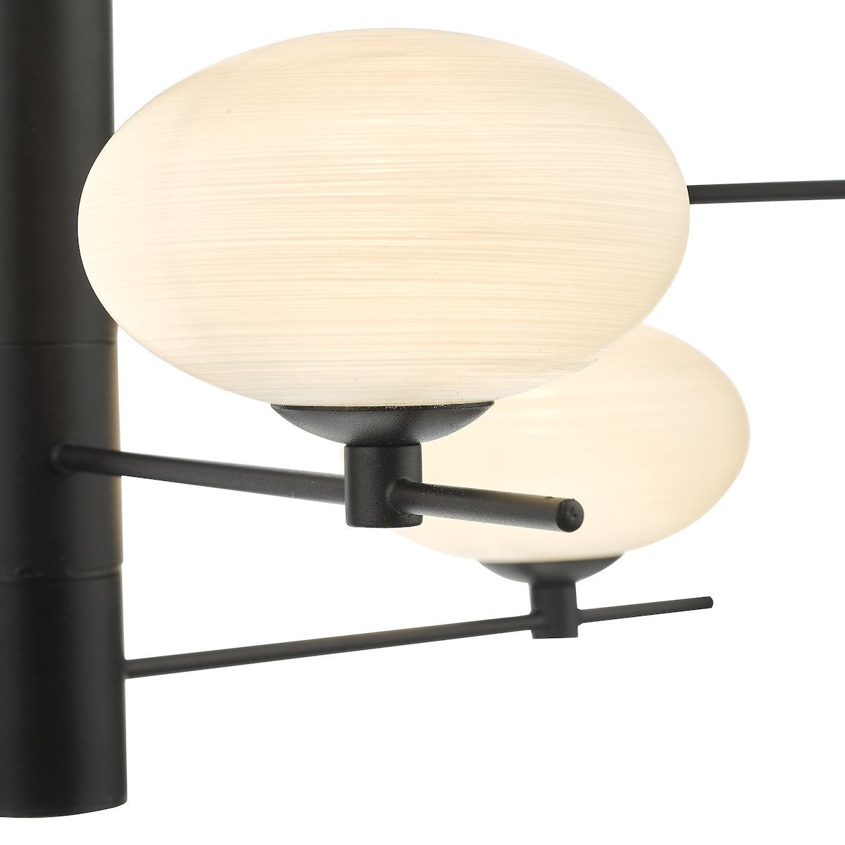 Dar Jasper 6 Light Pendant Matt Black and Opal Glass – from Amos Lighting + Home