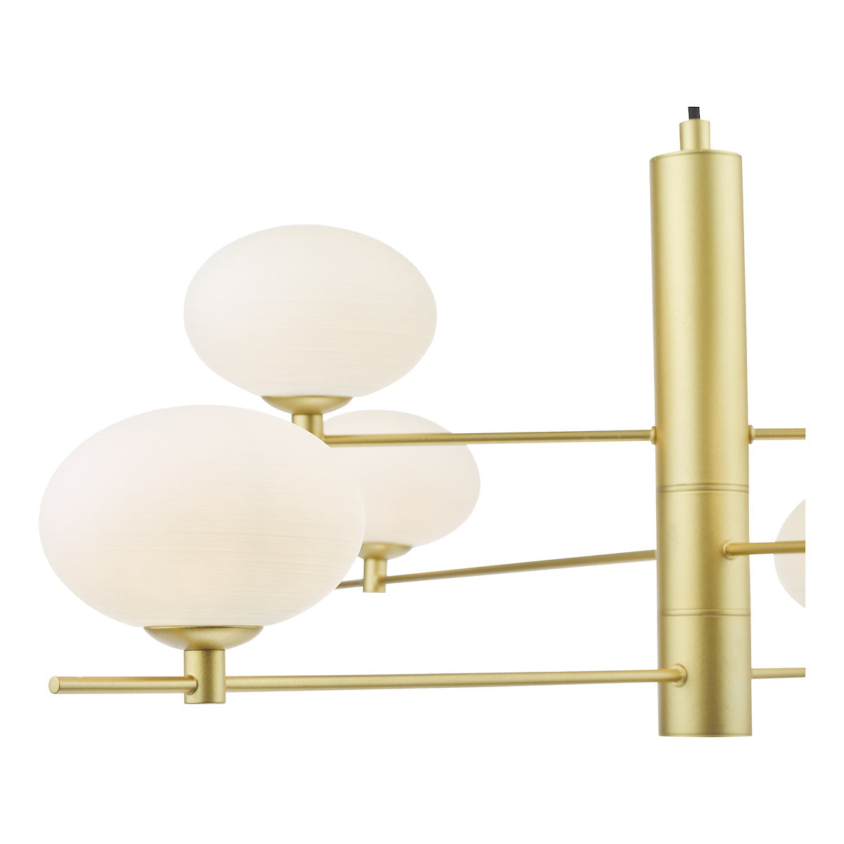 Dar Jasper 6 Light Pendant Satin Gold and Opal Glass – from Amos Lighting + Home