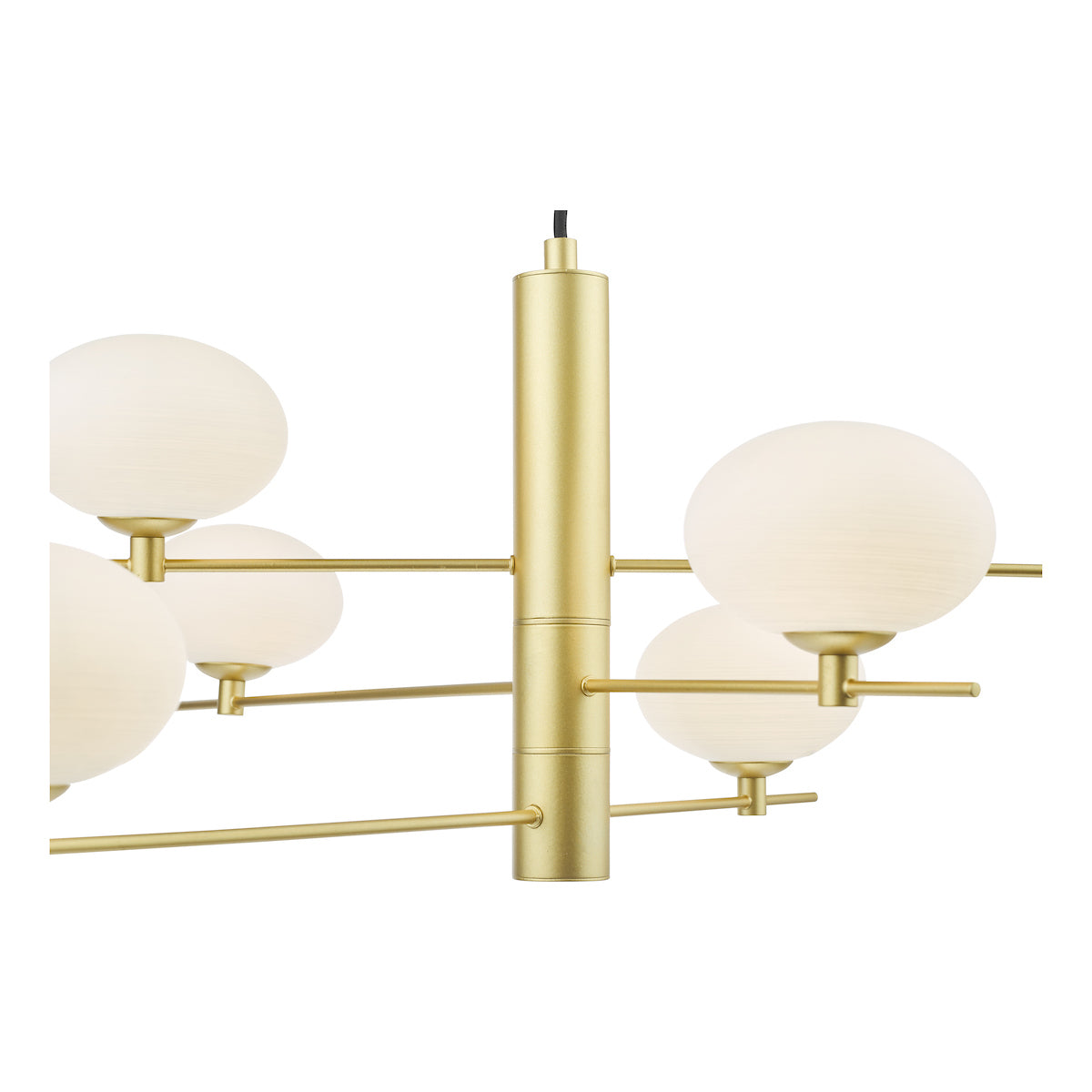 Dar Jasper 6 Light Pendant Satin Gold and Opal Glass – from Amos Lighting + Home