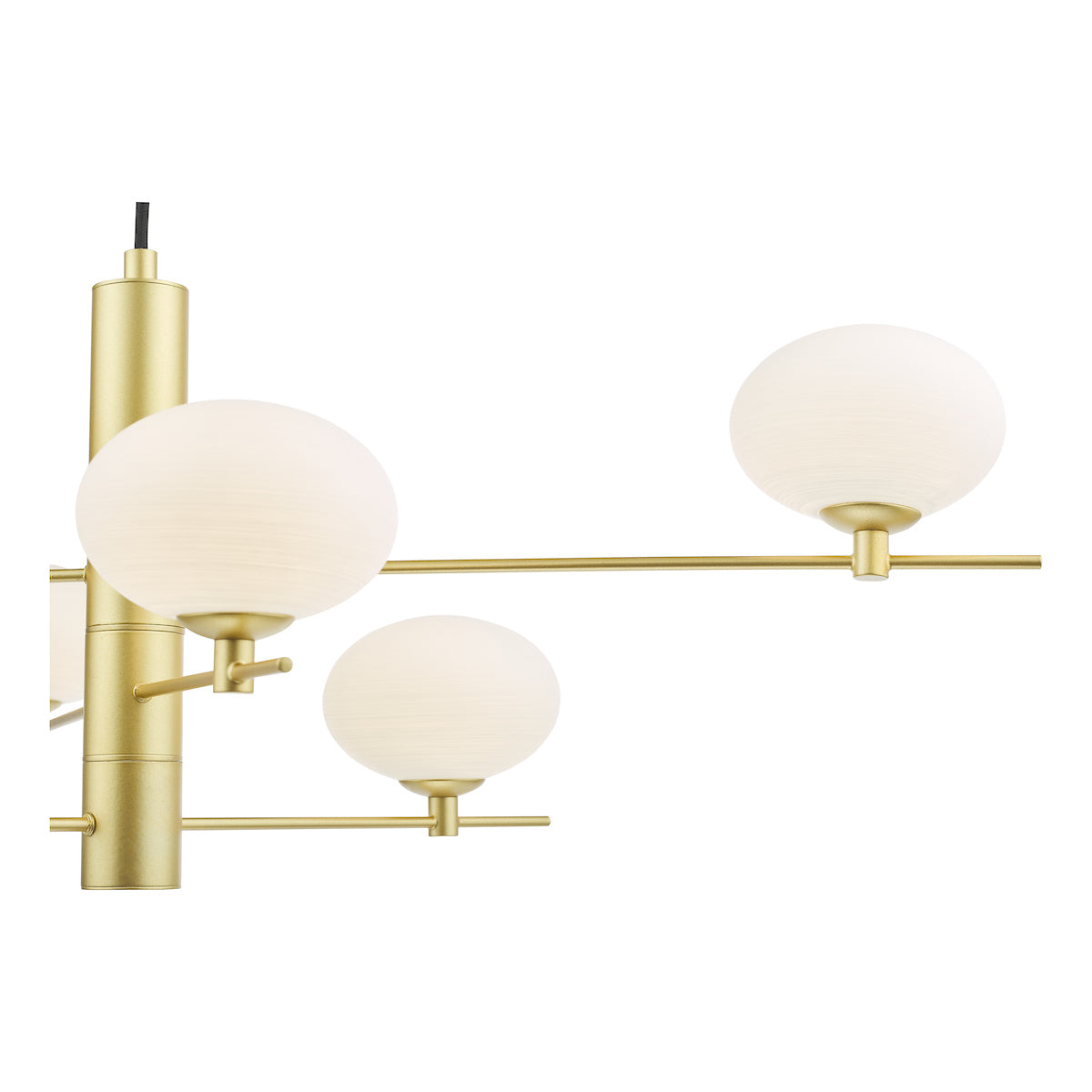 Dar Jasper 6 Light Pendant Satin Gold and Opal Glass – from Amos Lighting + Home