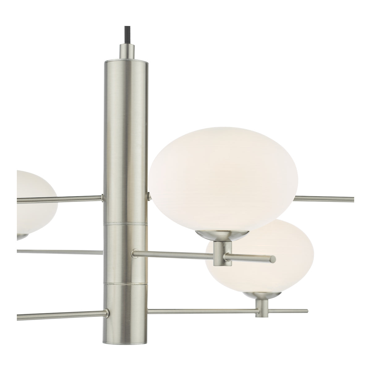 Dar Jasper 6 Light Pendant Satin Nickel and Opal Glass – from Amos Lighting + Home