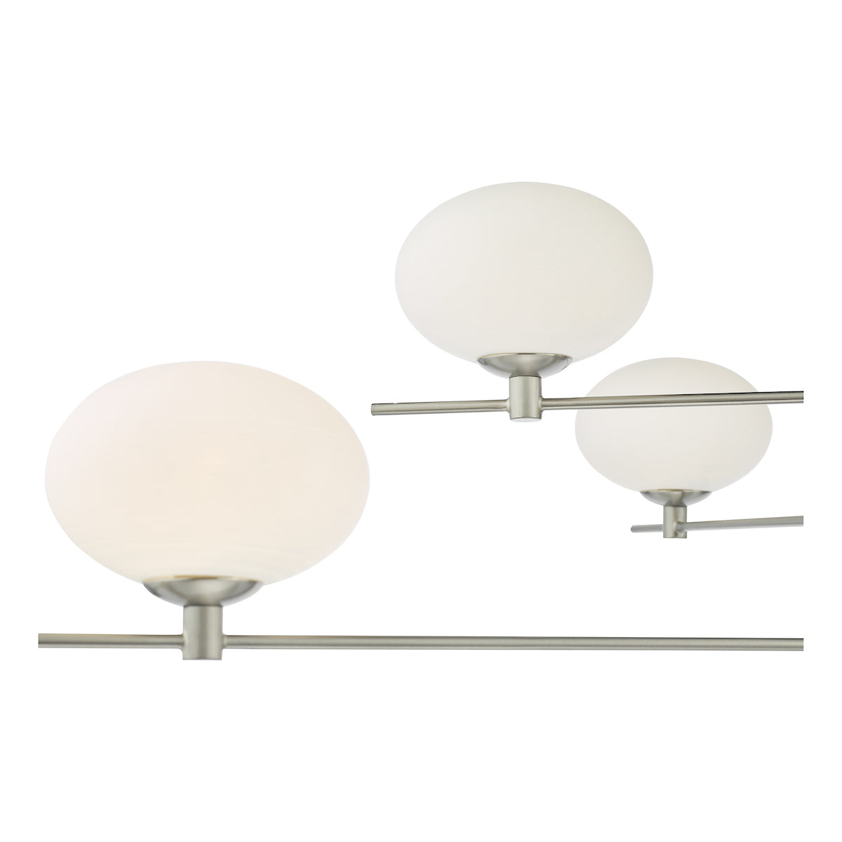 Dar Jasper 6 Light Pendant Satin Nickel and Opal Glass – from Amos Lighting + Home