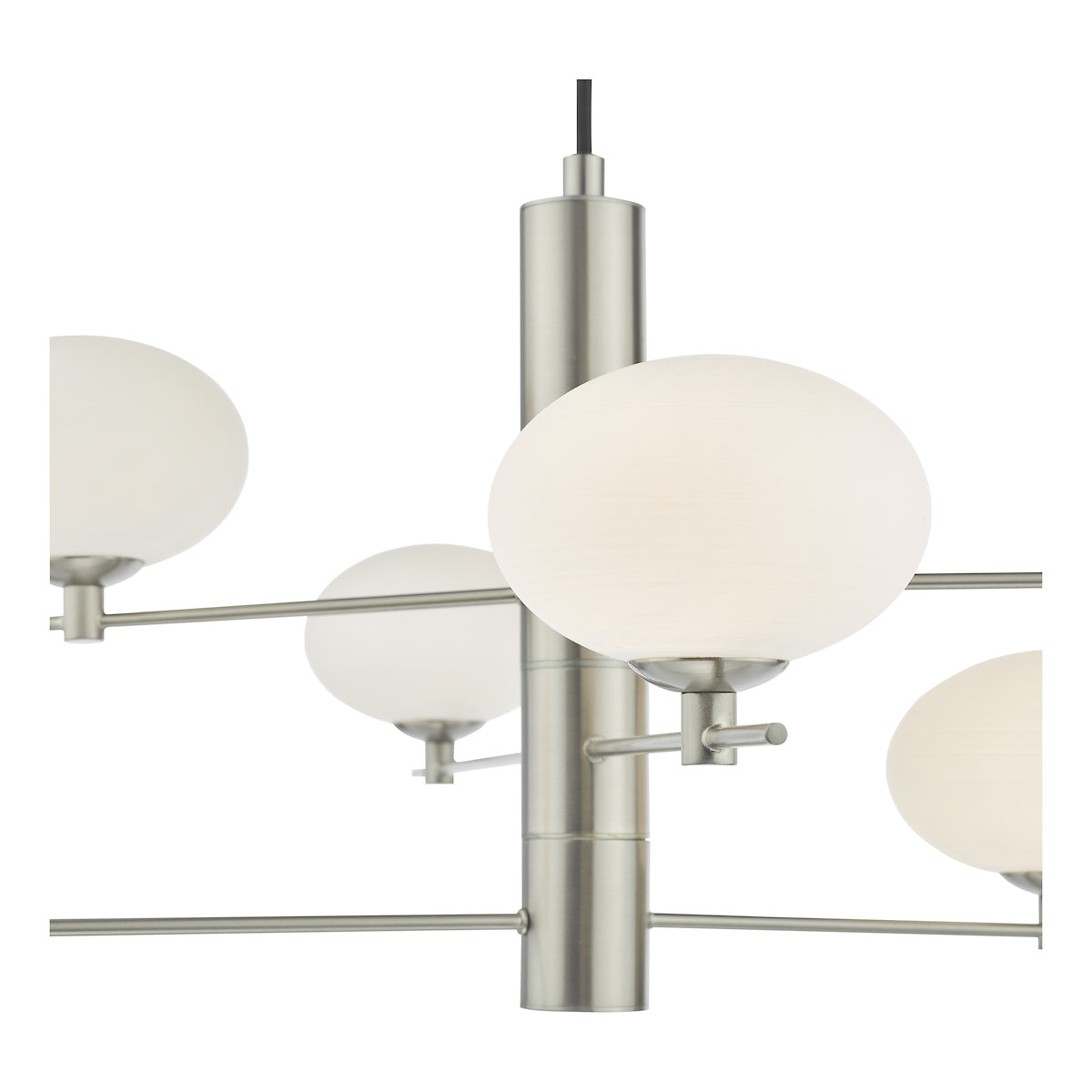 Dar Jasper 6 Light Pendant Satin Nickel and Opal Glass – from Amos Lighting + Home