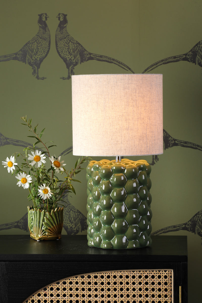 Dar Jayden Table Lamp Green Reactive Glaze With Shade – from Amos Lighting + Home