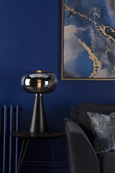 Dar Jensen Table Lamp with Smoked Glass Shade – from Amos Lighting + Home