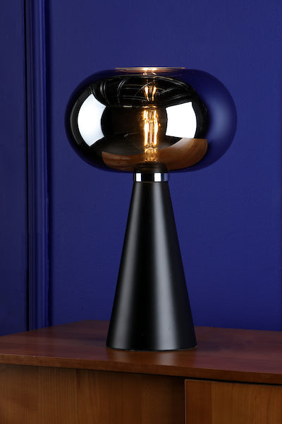 Dar Jensen Table Lamp with Smoked Glass Shade – from Amos Lighting + Home