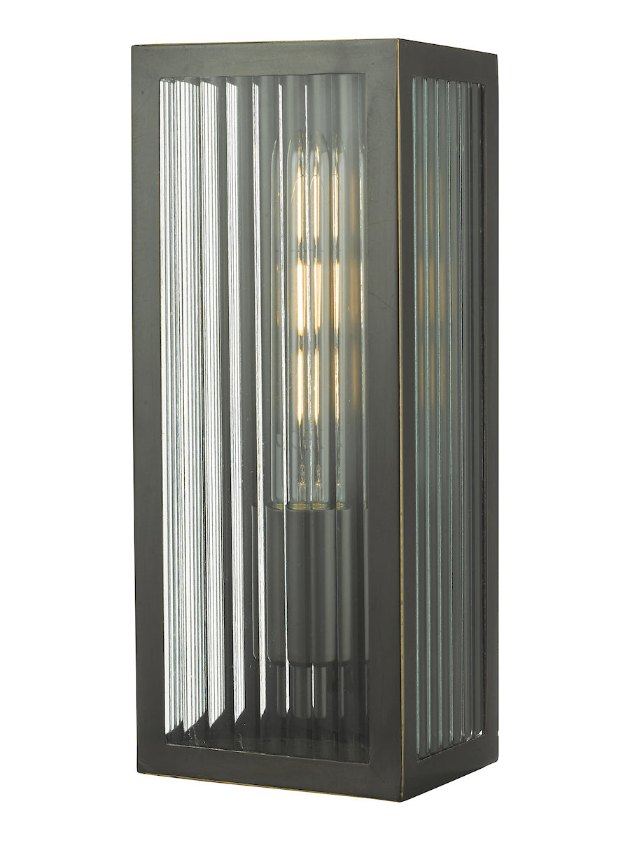 Dar Keegan Wall Light, Ribbed Bronze Small IP44 – from Amos Lighting + Home