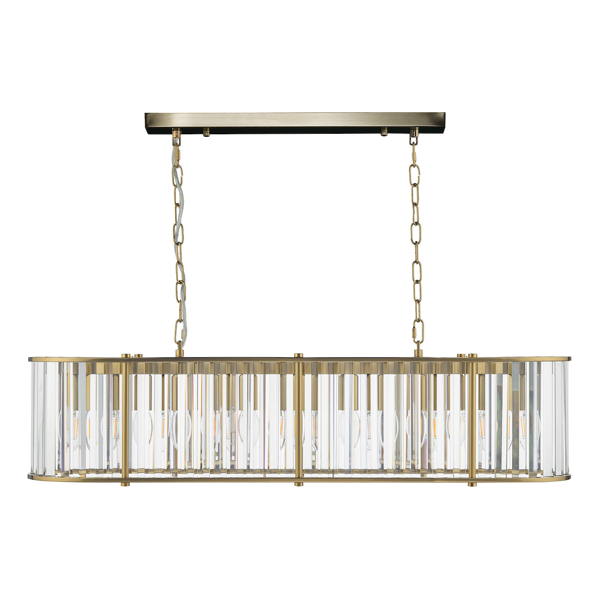 Dar Kiran 7 Light Bar Pendant Natural Brass and Glass – from Amos Lighting + Home