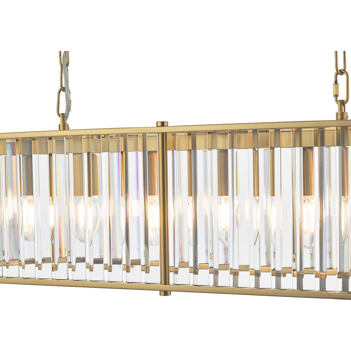 Dar Kiran 7 Light Bar Pendant Natural Brass and Glass – from Amos Lighting + Home
