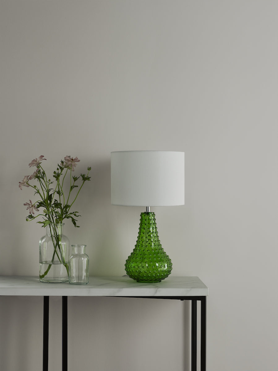 Dar Kristina Table Lamp Green Glass With Shade – from Amos Lighting + Home