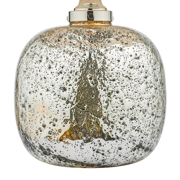 Dar Lava Dual Table Lamp Polished Nickel Volcanic Glass with Shade – from Amos Lighting + Home