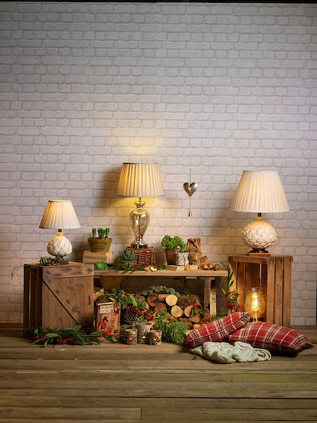 Dar Layer Table Lamp Cream Large with Shade – from Amos Lighting + Home