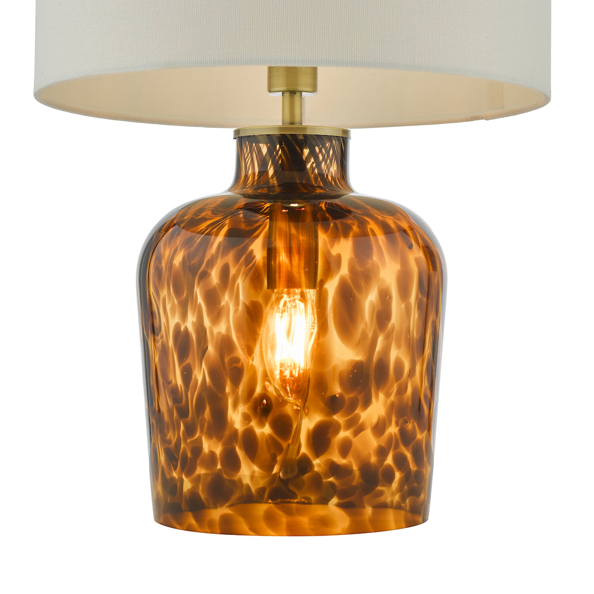Dar Leandra Dual Light Table Lamp Tortoiseshell Glass With Shade – from Amos Lighting + Home
