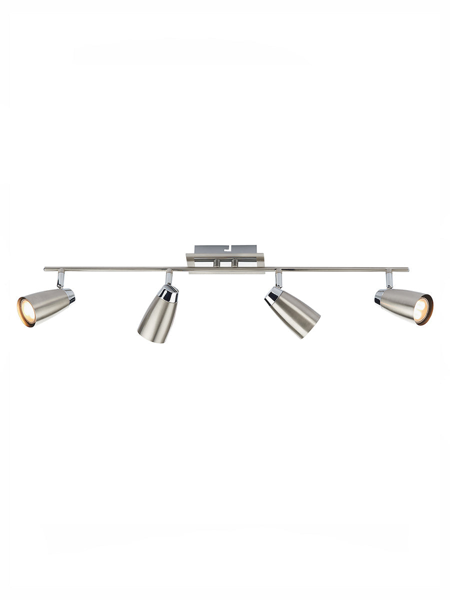 Dar Loft 4 Bar Spotlight Satin Chrome/ Polished Chrome – from Amos Lighting + Home