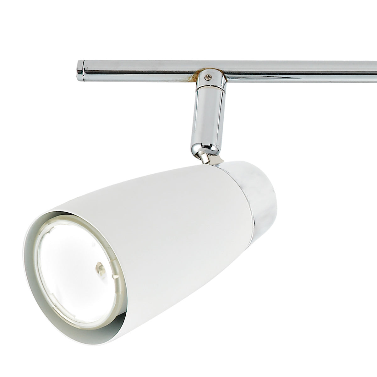 Dar Loft 4 Light Bar Spotlight Matt White Polished Chrome – from Amos Lighting + Home