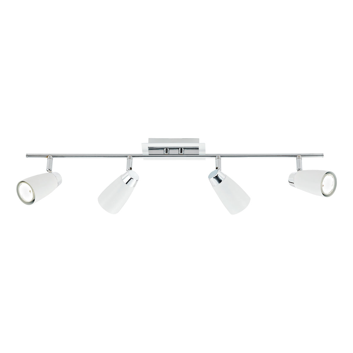 Dar Loft 4 Light Bar Spotlight Matt White Polished Chrome – from Amos Lighting + Home
