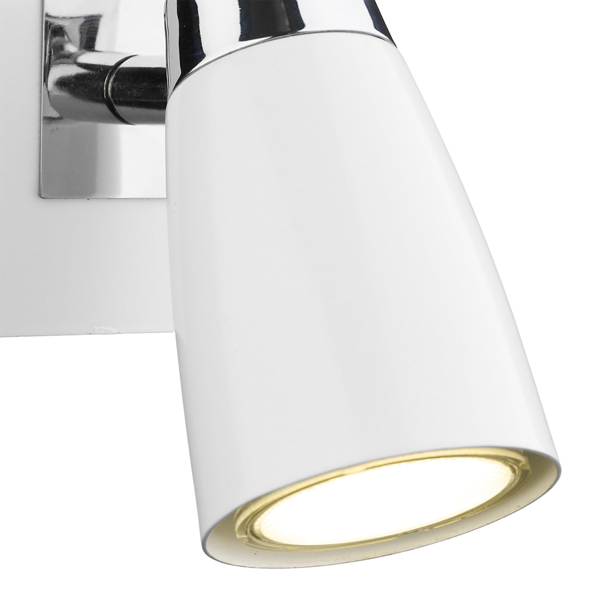 Dar Loft Single Wall Spotlight Matt White Polished Chrome – from Amos Lighting + Home