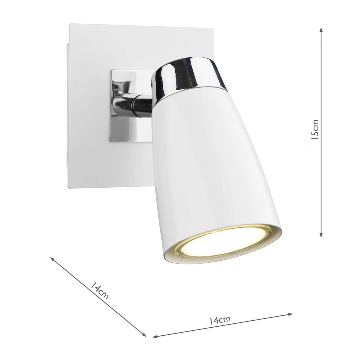 Dar Loft Single Wall Spotlight Matt White Polished Chrome – from Amos Lighting + Home