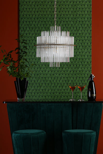 Dar Lukas 13 Light Pendant Chandelier Brushed Antique Gold – from Amos Lighting + Home