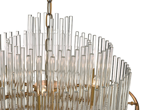 Dar Lukas 13 Light Pendant Chandelier Brushed Antique Gold – from Amos Lighting + Home