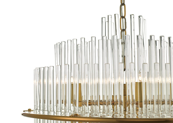 Dar Lukas 13 Light Pendant Chandelier Brushed Antique Gold – from Amos Lighting + Home