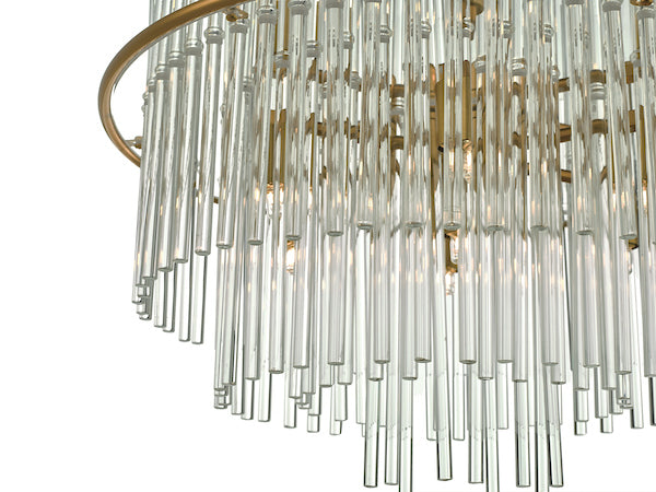 Dar Lukas 13 Light Pendant Chandelier Brushed Antique Gold – from Amos Lighting + Home