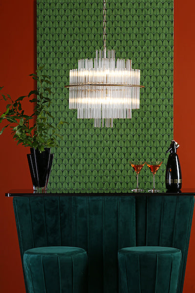 Dar Lukas 13 Light Pendant Chandelier Brushed Antique Gold – from Amos Lighting + Home