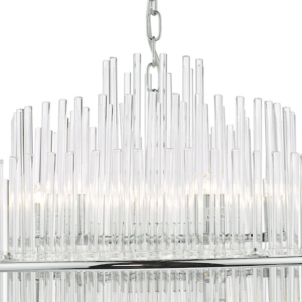 Dar Lukas 13 Light Pendant Chandelier Polished Chrome – from Amos Lighting + Home