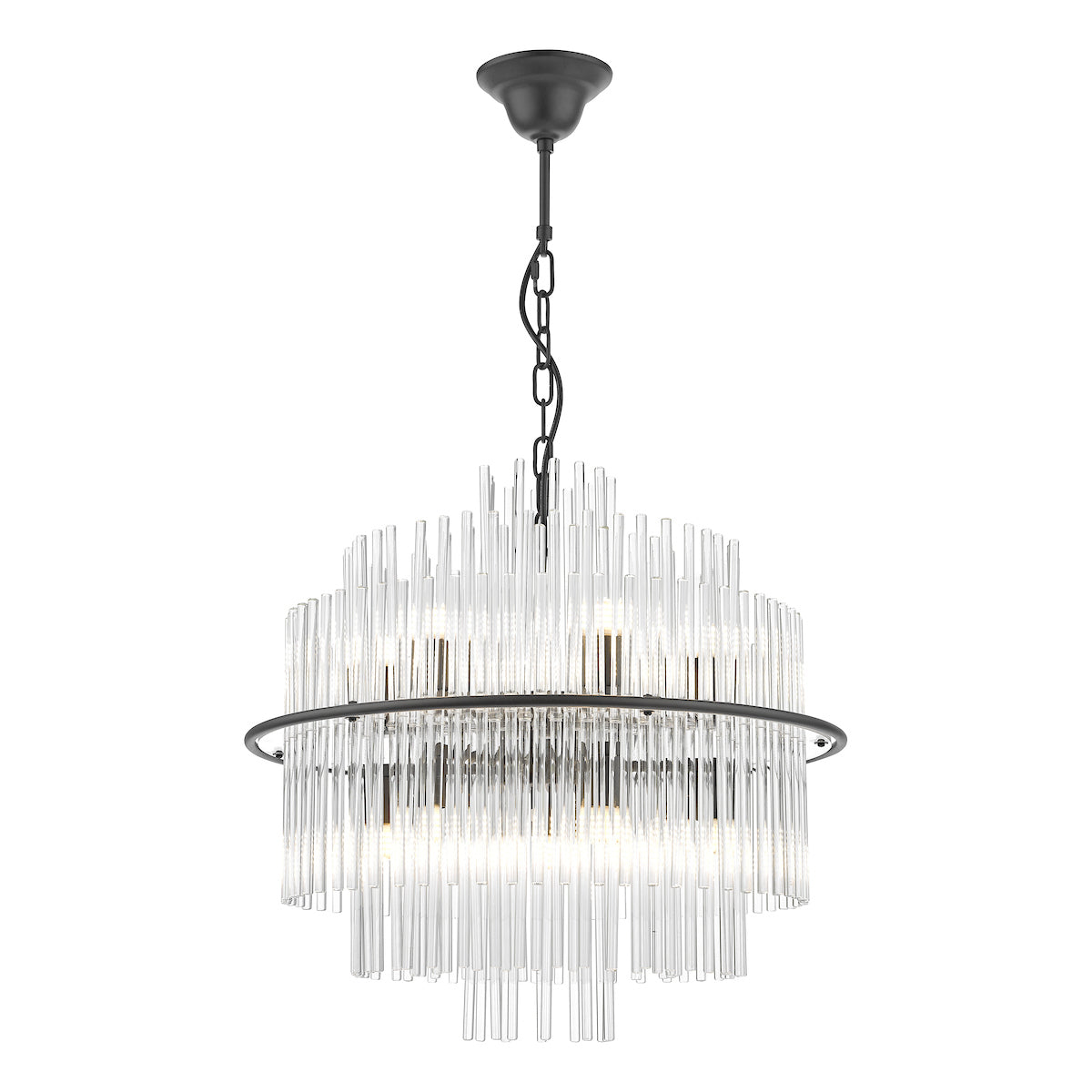 Dar Lukas Pendant Chandelier Satin Black – from Amos Lighting + Home