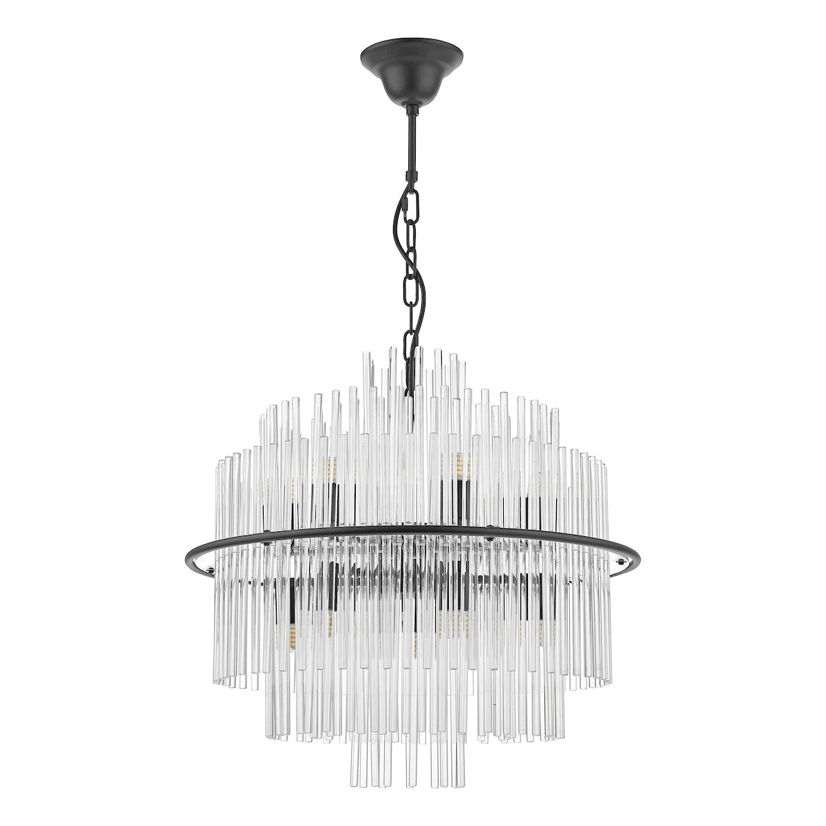 Dar Lukas Pendant Chandelier Satin Black – from Amos Lighting + Home