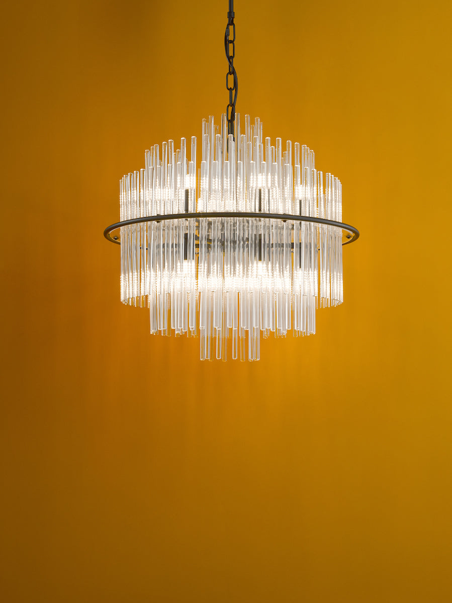Dar Lukas Pendant Chandelier Satin Black – from Amos Lighting + Home