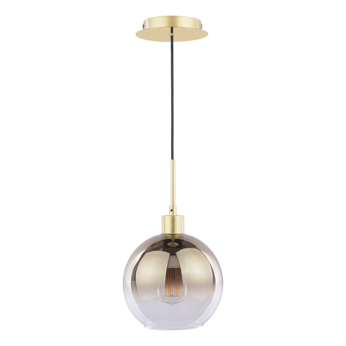 Dar Lycia Pendant Polished Gold and Gold Ombre Glass – from Amos Lighting + Home